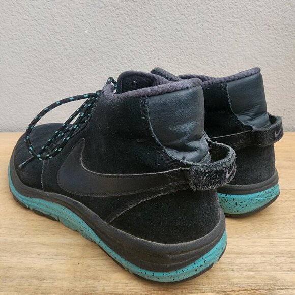 Nike Dunk Lunar Braata Mid STUSSY Black Turquoise Sneakers Mens 9 | 536526-030 - Picture 4 of 11